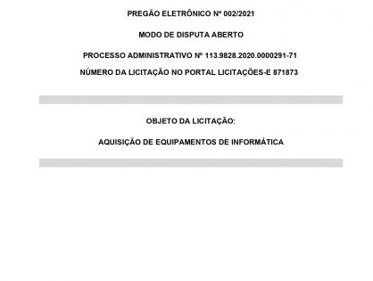 AQUISIÇÃO DE EQUIPAMENTOS DE INFORMÁTICA