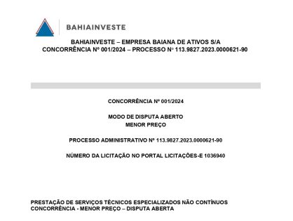 SERVIÇOS TÉCNICOS ESPECIALIZADOS NÃO CONTÍNUOS