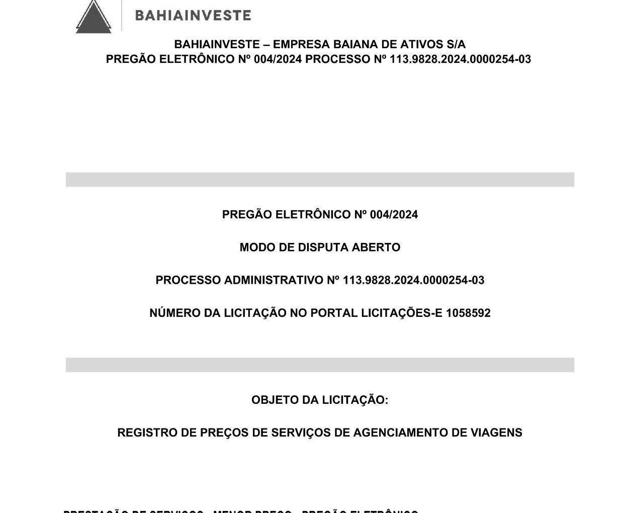 REGISTRO DE PREÇOS DE  SERVIÇOS DE AGENCIAMENTO DE VIAGENS - Revogada